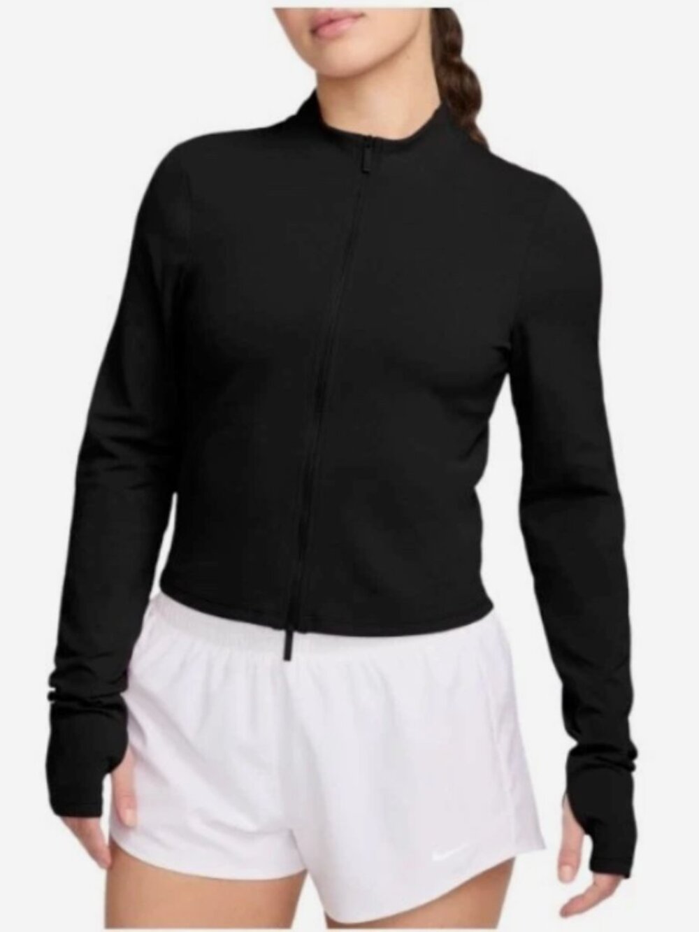 Nike Women's Zenvy Dri-FIT Full-Zip Long-Sleeve Top MED Black Style: FV7423 NWT